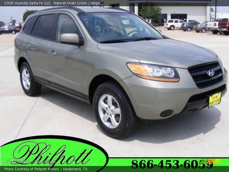 Natural Khaki Green / Beige 2008 Hyundai Santa Fe GLS