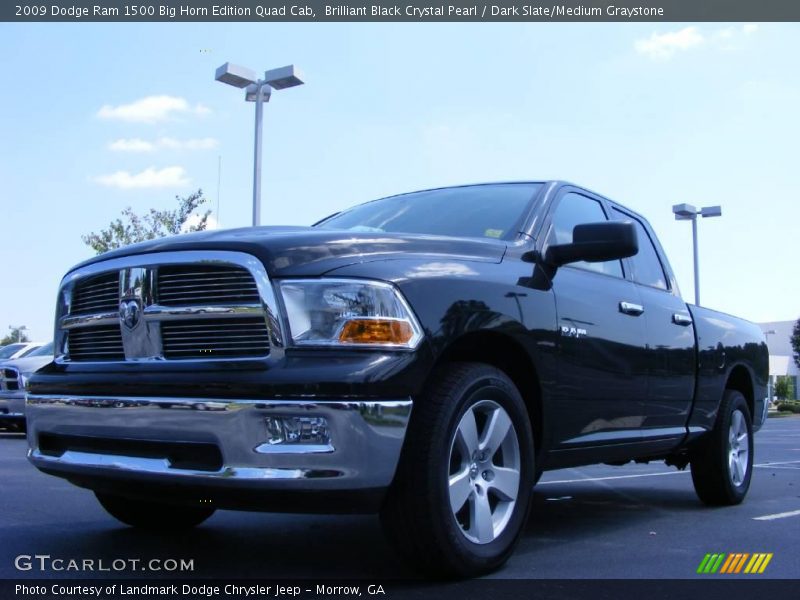 Brilliant Black Crystal Pearl / Dark Slate/Medium Graystone 2009 Dodge Ram 1500 Big Horn Edition Quad Cab