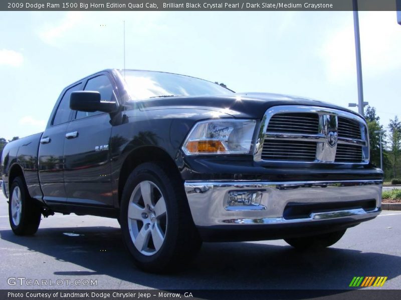 Brilliant Black Crystal Pearl / Dark Slate/Medium Graystone 2009 Dodge Ram 1500 Big Horn Edition Quad Cab
