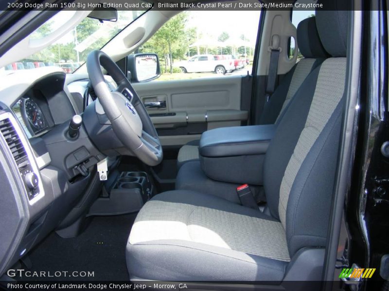 Brilliant Black Crystal Pearl / Dark Slate/Medium Graystone 2009 Dodge Ram 1500 Big Horn Edition Quad Cab