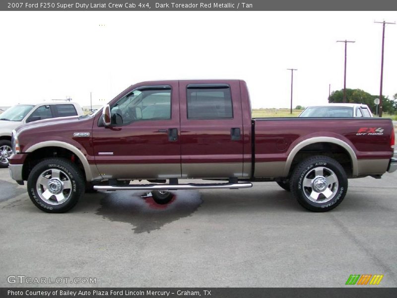 Dark Toreador Red Metallic / Tan 2007 Ford F250 Super Duty Lariat Crew Cab 4x4
