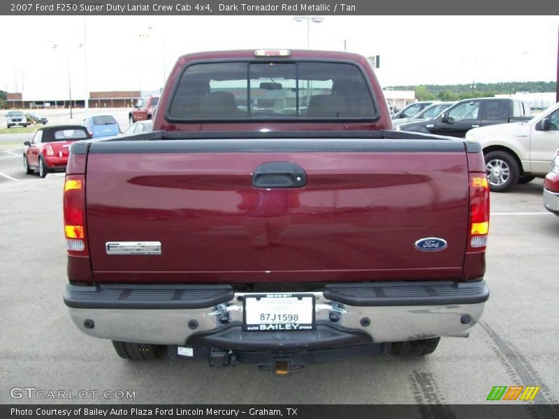 Dark Toreador Red Metallic / Tan 2007 Ford F250 Super Duty Lariat Crew Cab 4x4