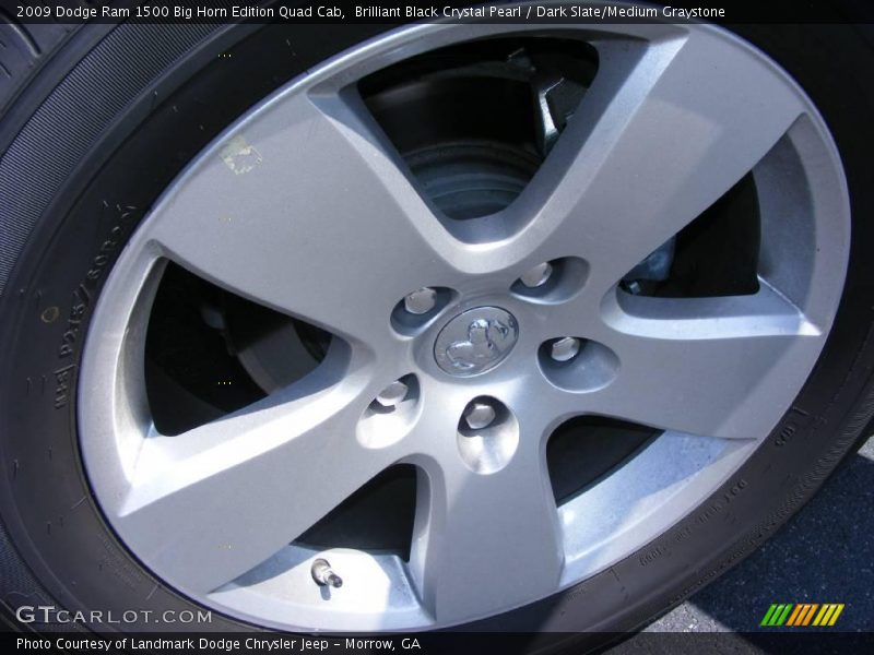 Brilliant Black Crystal Pearl / Dark Slate/Medium Graystone 2009 Dodge Ram 1500 Big Horn Edition Quad Cab