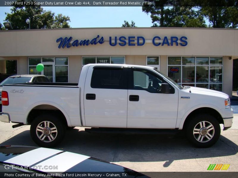 Dark Toreador Red Metallic / Tan 2007 Ford F250 Super Duty Lariat Crew Cab 4x4