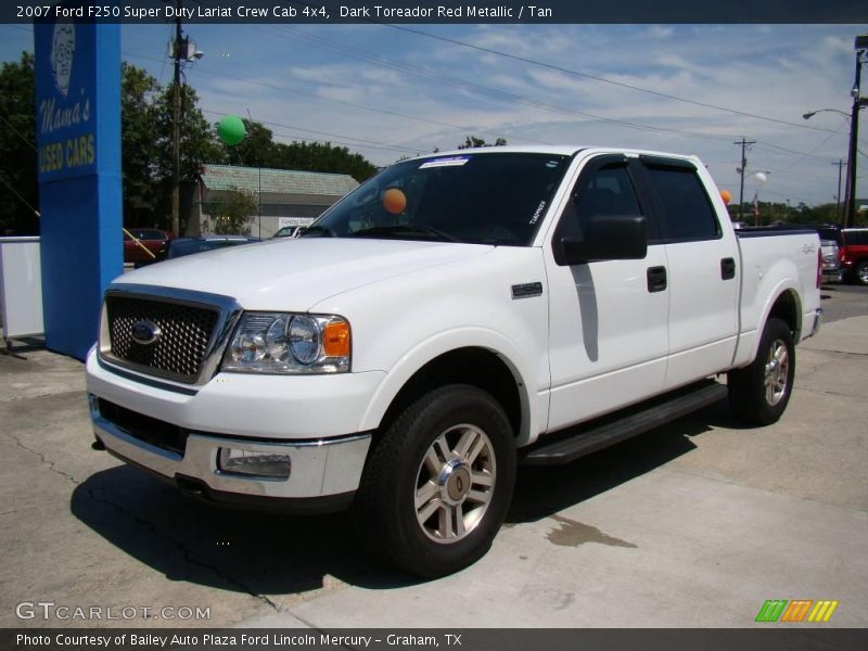 Dark Toreador Red Metallic / Tan 2007 Ford F250 Super Duty Lariat Crew Cab 4x4