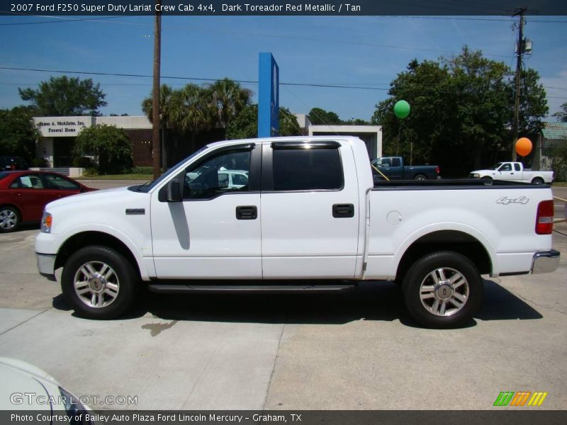 Dark Toreador Red Metallic / Tan 2007 Ford F250 Super Duty Lariat Crew Cab 4x4