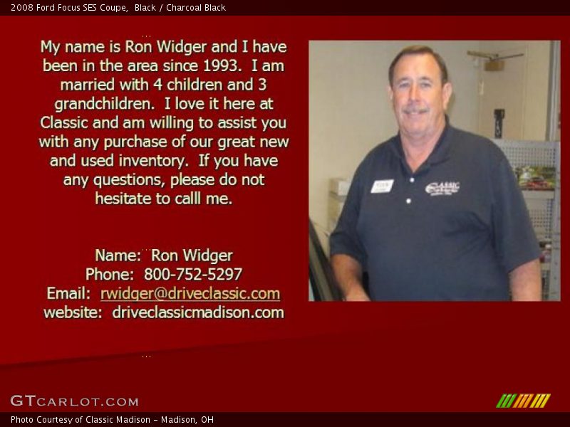 Black / Charcoal Black 2008 Ford Focus SES Coupe