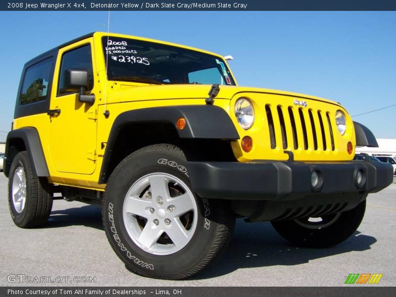 Detonator Yellow / Dark Slate Gray/Medium Slate Gray 2008 Jeep Wrangler X 4x4