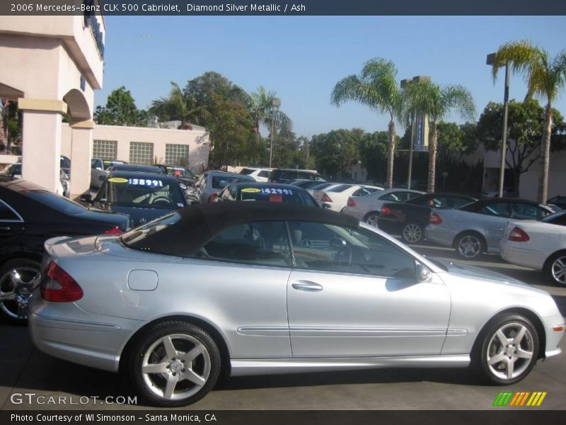 Diamond Silver Metallic / Ash 2006 Mercedes-Benz CLK 500 Cabriolet