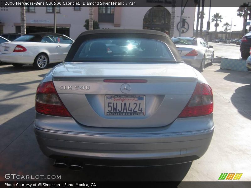 Diamond Silver Metallic / Ash 2006 Mercedes-Benz CLK 500 Cabriolet