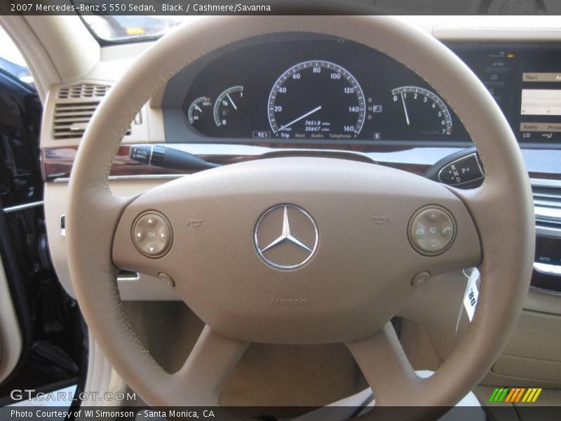 Black / Cashmere/Savanna 2007 Mercedes-Benz S 550 Sedan