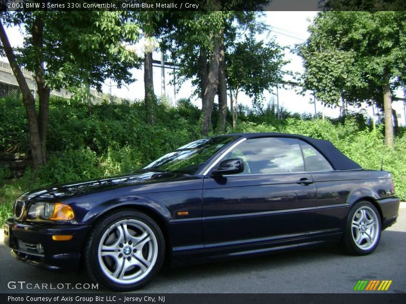 Orient Blue Metallic / Grey 2001 BMW 3 Series 330i Convertible