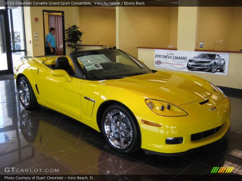 Velocity Yellow / Ebony Black 2010 Chevrolet Corvette Grand Sport Convertible