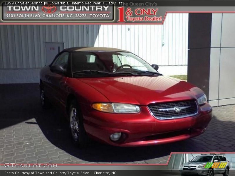 Inferno Red Pearl / Black/Tan 1999 Chrysler Sebring JXi Convertible