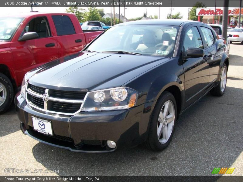 Brilliant Black Crystal Pearl / Dark Khaki/Light Graystone 2008 Dodge Avenger R/T AWD