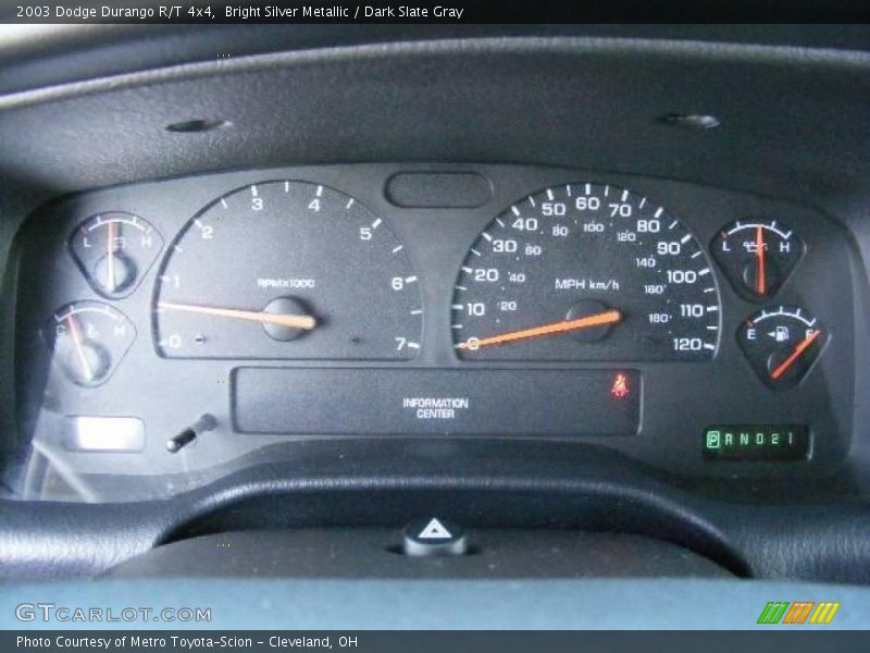 Bright Silver Metallic / Dark Slate Gray 2003 Dodge Durango R/T 4x4