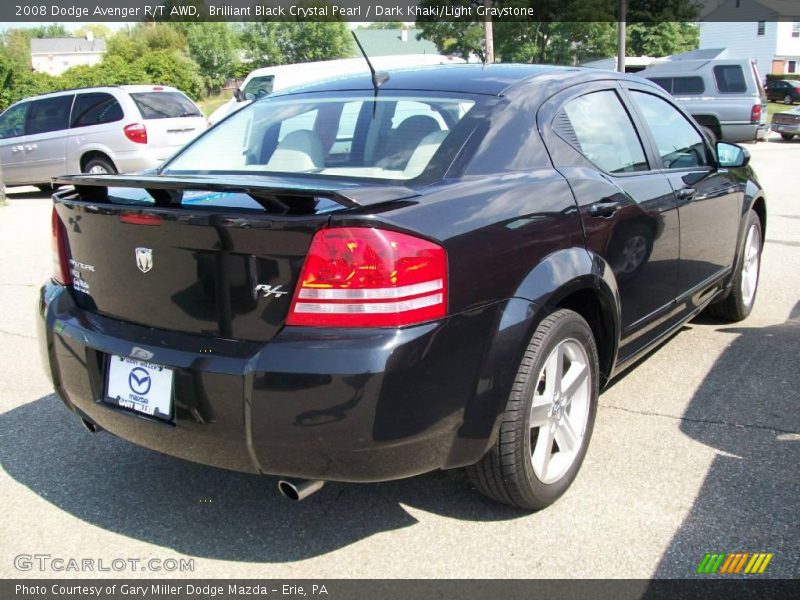 Brilliant Black Crystal Pearl / Dark Khaki/Light Graystone 2008 Dodge Avenger R/T AWD