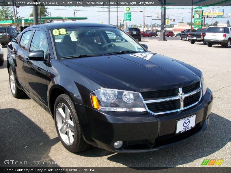 Brilliant Black Crystal Pearl / Dark Khaki/Light Graystone 2008 Dodge Avenger R/T AWD