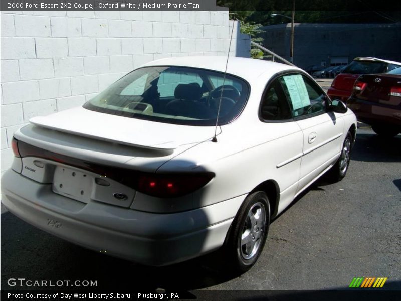 Oxford White / Medium Prairie Tan 2000 Ford Escort ZX2 Coupe
