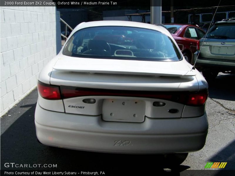 Oxford White / Medium Prairie Tan 2000 Ford Escort ZX2 Coupe