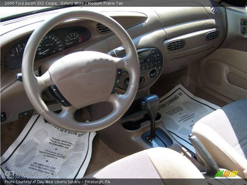 Oxford White / Medium Prairie Tan 2000 Ford Escort ZX2 Coupe