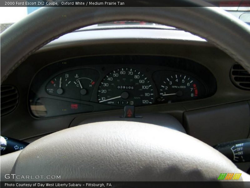 Oxford White / Medium Prairie Tan 2000 Ford Escort ZX2 Coupe