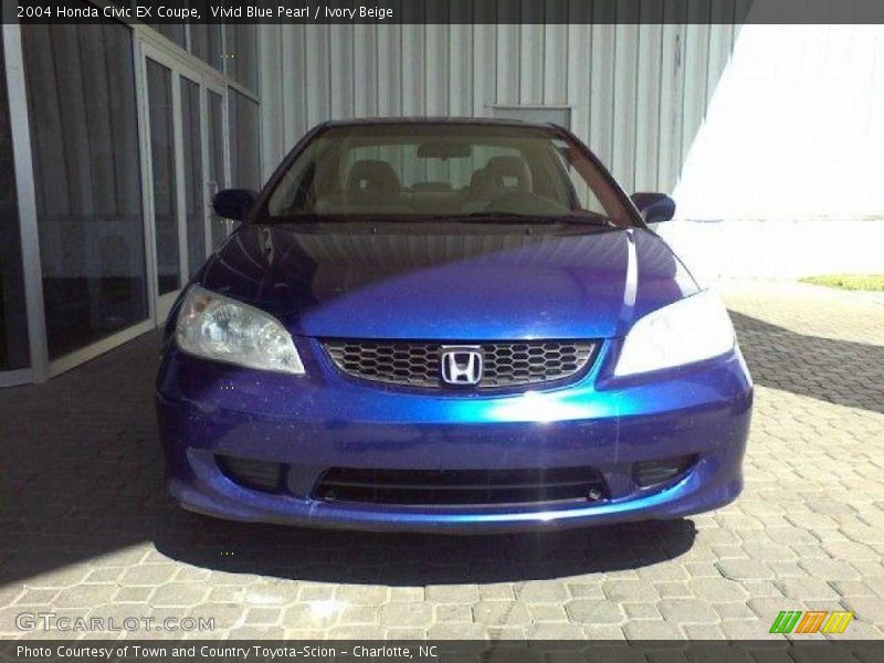 Vivid Blue Pearl / Ivory Beige 2004 Honda Civic EX Coupe