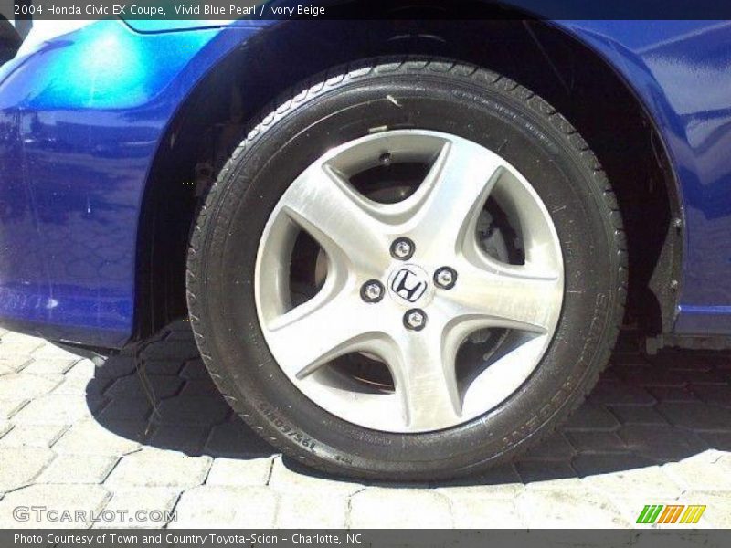 Vivid Blue Pearl / Ivory Beige 2004 Honda Civic EX Coupe
