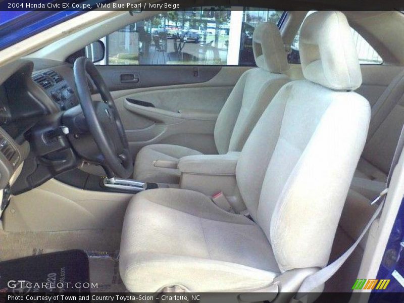 Vivid Blue Pearl / Ivory Beige 2004 Honda Civic EX Coupe