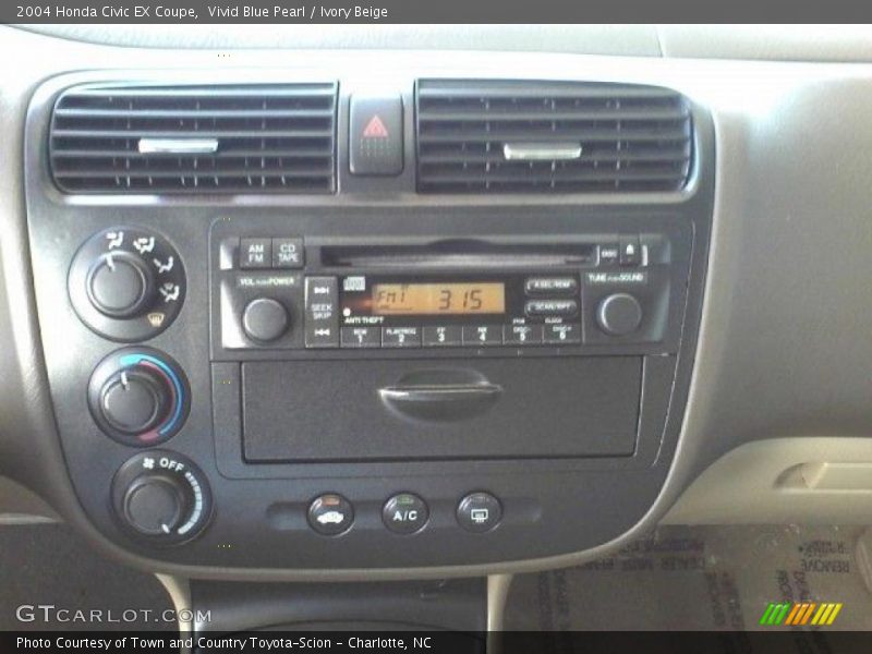 Vivid Blue Pearl / Ivory Beige 2004 Honda Civic EX Coupe