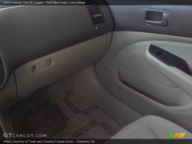 Vivid Blue Pearl / Ivory Beige 2004 Honda Civic EX Coupe