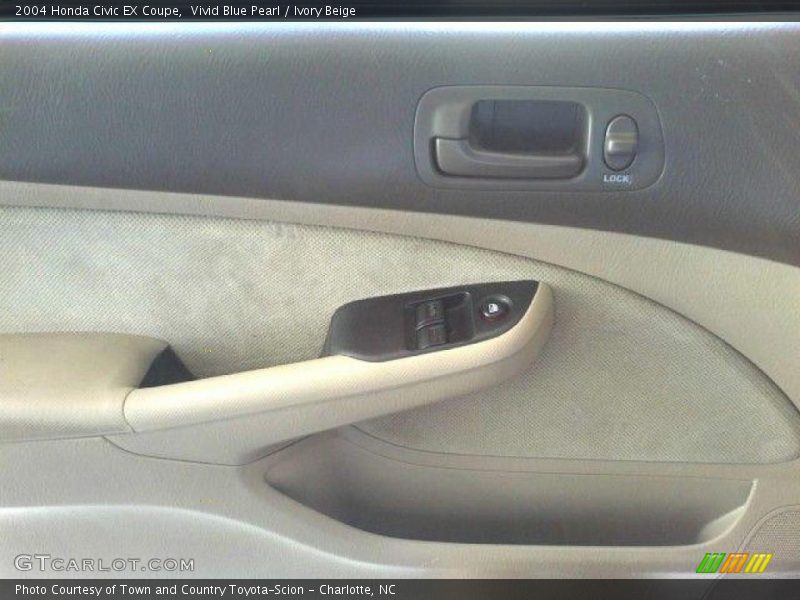 Vivid Blue Pearl / Ivory Beige 2004 Honda Civic EX Coupe