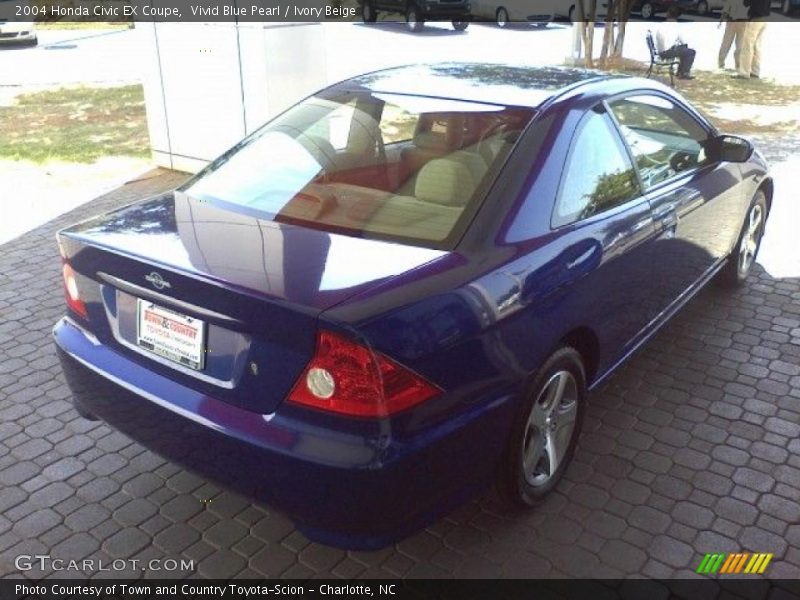 Vivid Blue Pearl / Ivory Beige 2004 Honda Civic EX Coupe