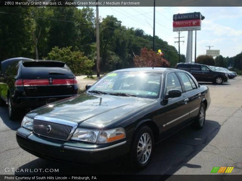 Aspen Green Metallic / Medium Parchment 2003 Mercury Grand Marquis LS