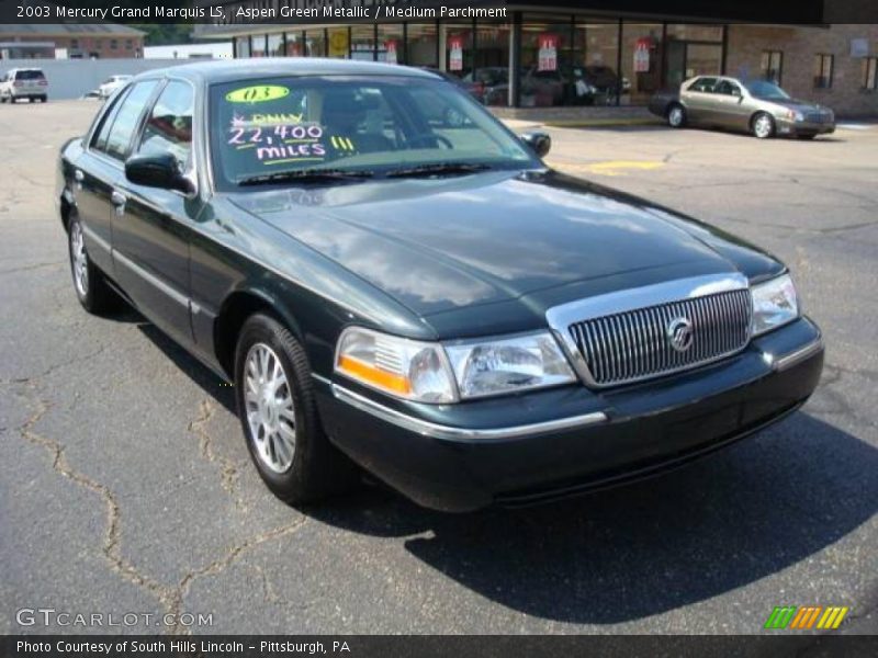 Aspen Green Metallic / Medium Parchment 2003 Mercury Grand Marquis LS