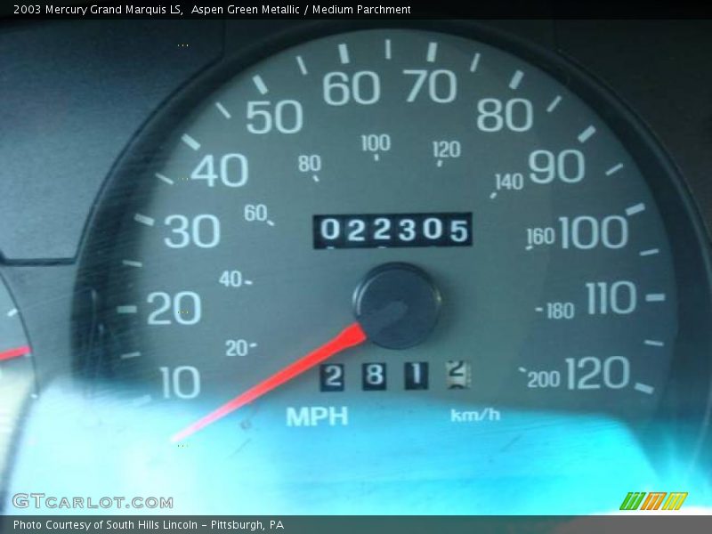 Aspen Green Metallic / Medium Parchment 2003 Mercury Grand Marquis LS