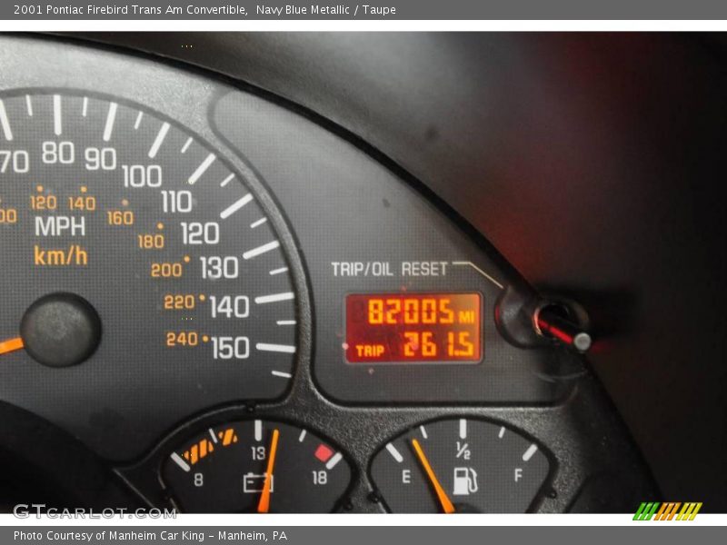 Navy Blue Metallic / Taupe 2001 Pontiac Firebird Trans Am Convertible