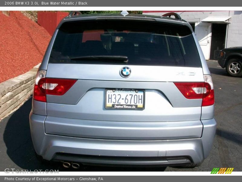 Blue Water Metallic / Black 2006 BMW X3 3.0i