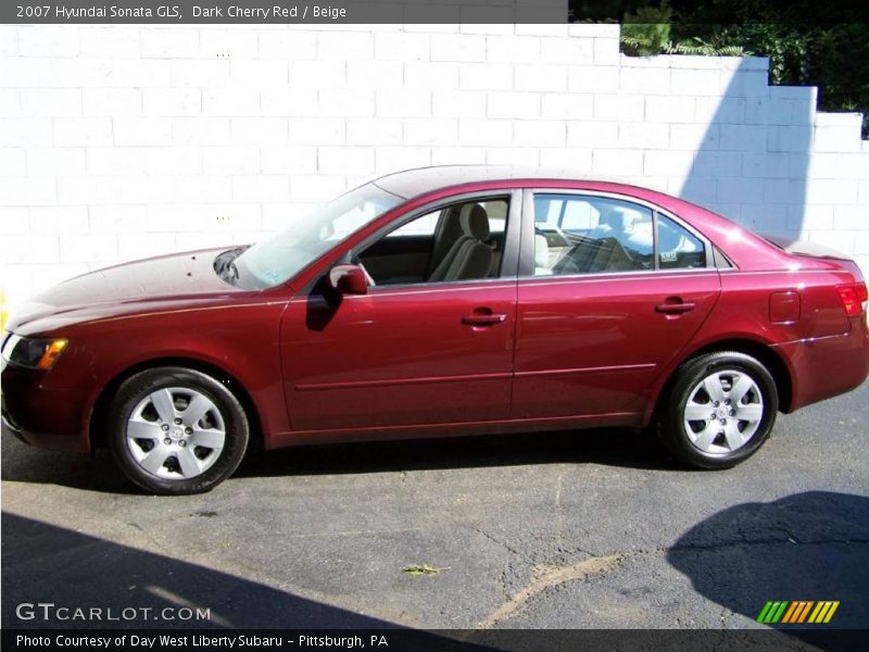 Dark Cherry Red / Beige 2007 Hyundai Sonata GLS