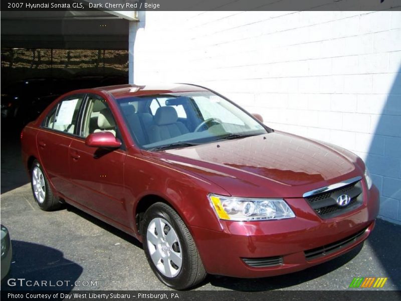 Dark Cherry Red / Beige 2007 Hyundai Sonata GLS