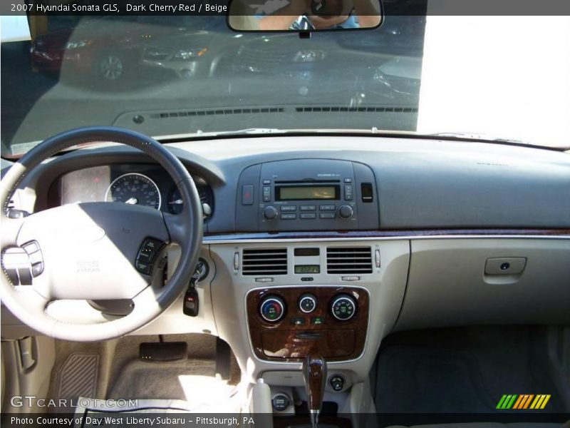 Dark Cherry Red / Beige 2007 Hyundai Sonata GLS