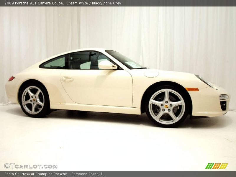 Cream White / Black/Stone Grey 2009 Porsche 911 Carrera Coupe