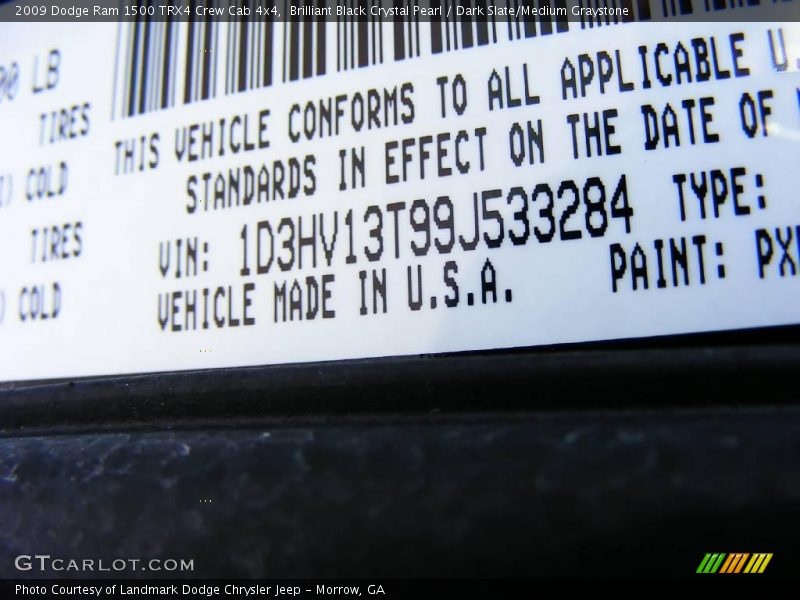 Brilliant Black Crystal Pearl / Dark Slate/Medium Graystone 2009 Dodge Ram 1500 TRX4 Crew Cab 4x4