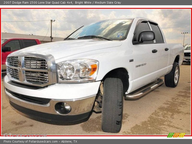 Bright White / Medium Slate Gray 2007 Dodge Ram 1500 Lone Star Quad Cab 4x4