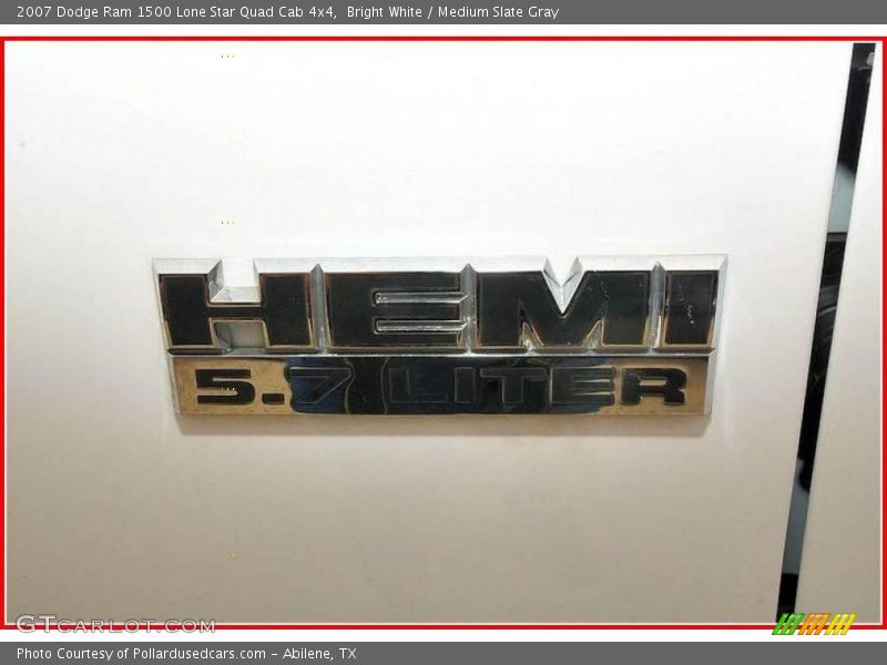 Bright White / Medium Slate Gray 2007 Dodge Ram 1500 Lone Star Quad Cab 4x4