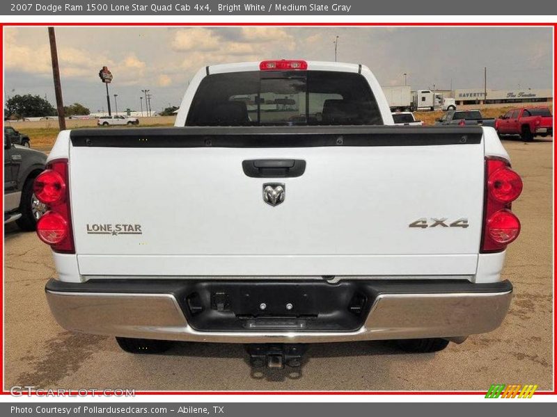 Bright White / Medium Slate Gray 2007 Dodge Ram 1500 Lone Star Quad Cab 4x4