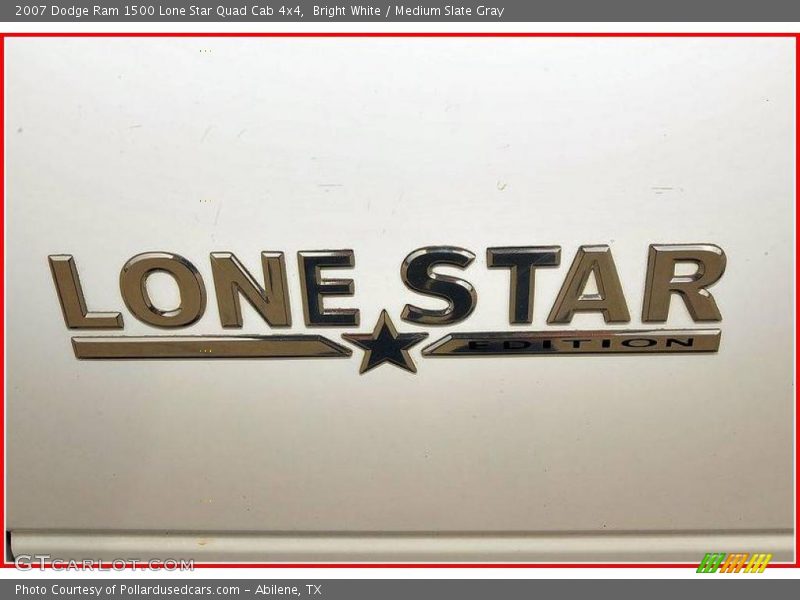 Bright White / Medium Slate Gray 2007 Dodge Ram 1500 Lone Star Quad Cab 4x4