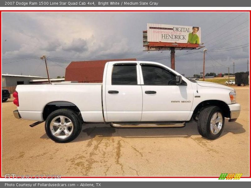 Bright White / Medium Slate Gray 2007 Dodge Ram 1500 Lone Star Quad Cab 4x4