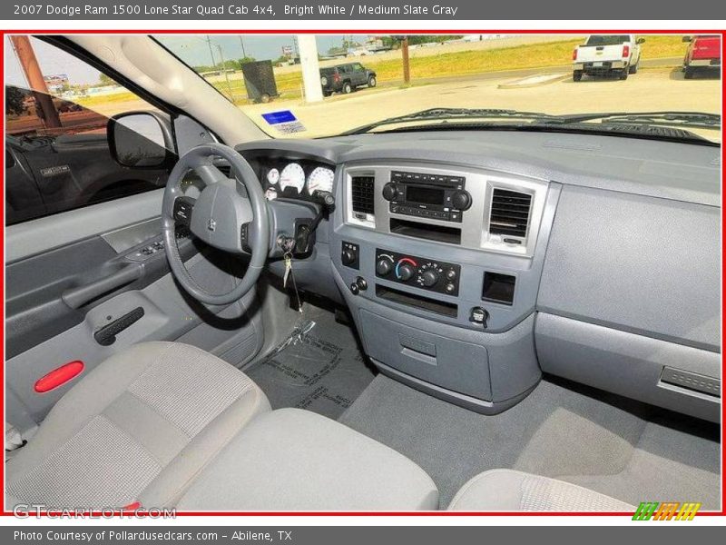 Bright White / Medium Slate Gray 2007 Dodge Ram 1500 Lone Star Quad Cab 4x4