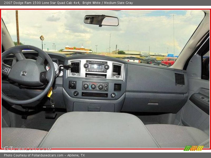 Bright White / Medium Slate Gray 2007 Dodge Ram 1500 Lone Star Quad Cab 4x4